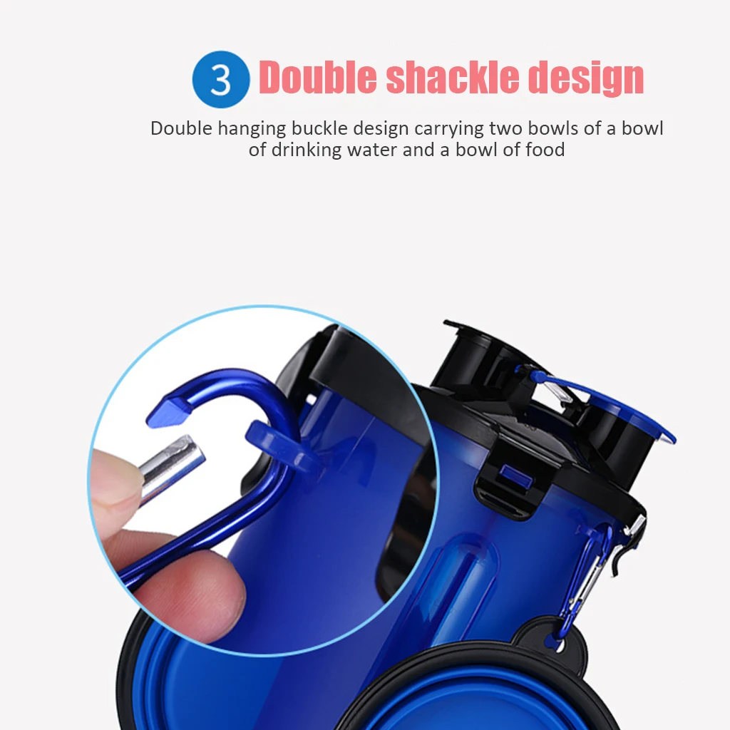 Складная портативная бутылка для воды домашних животных 2 в 1 пищевой контейнер с