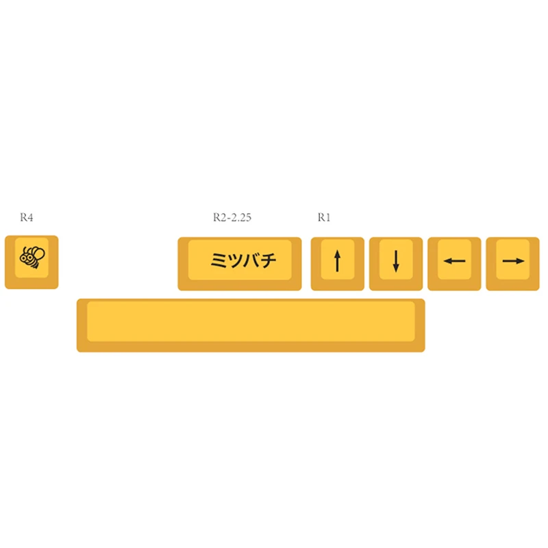 

104 Key Caps Honey Keycaps For MX Switch Mechanical Keyboard Keycaps PBT Dye Subbed Bee Japanese Minimalist White Keycaps