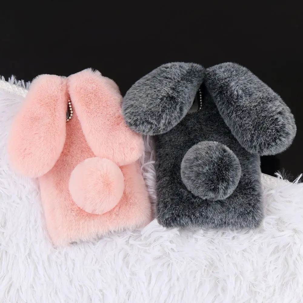 Блестящий Мягкий чехол для телефона с пандой и кроличьим мехом для Huawei Mate 20 P20 P30 Lite Pro, чехол с пушистым бриллиантом, чехол с кристаллами