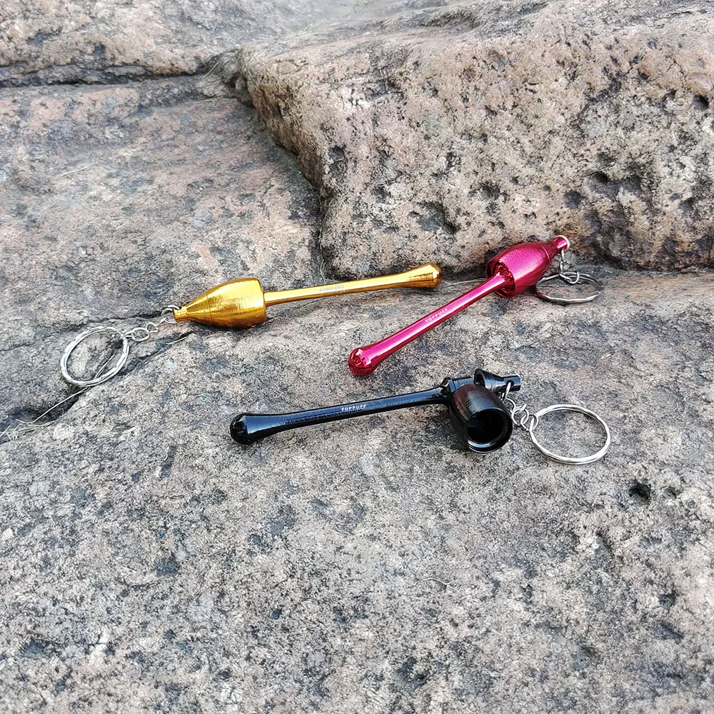 Красочные грибы курительная труба металлическая с кольцом для ключей переносная