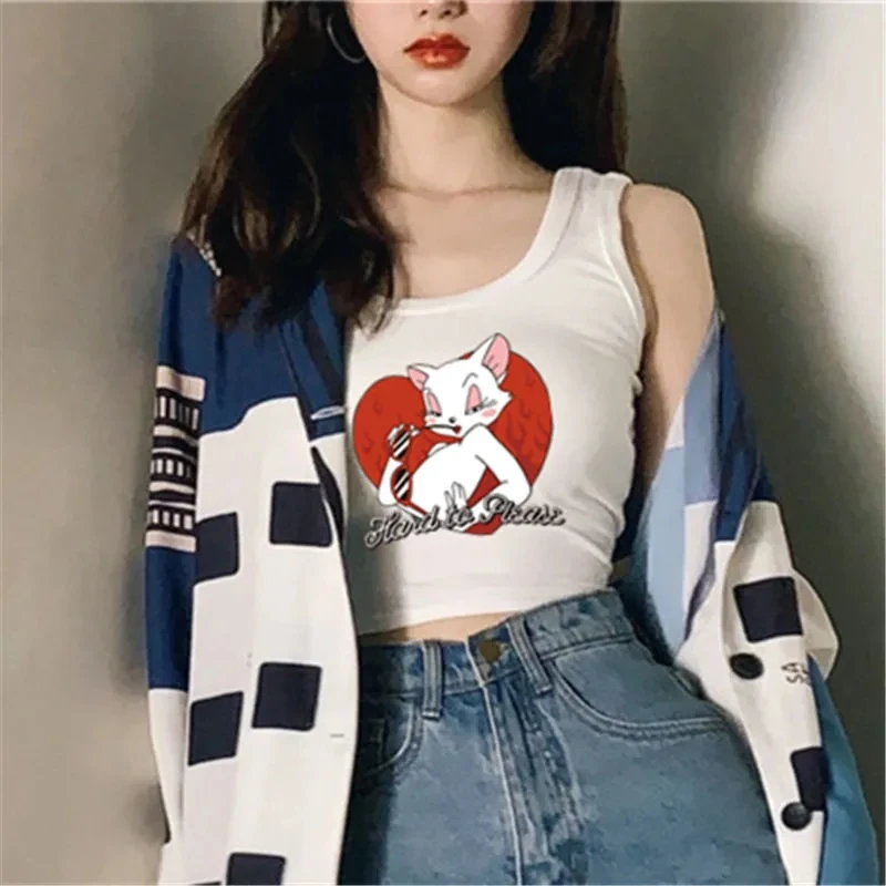 Розовый уличная укороченный топ гранж-панк из мультфильма Город героев Модные