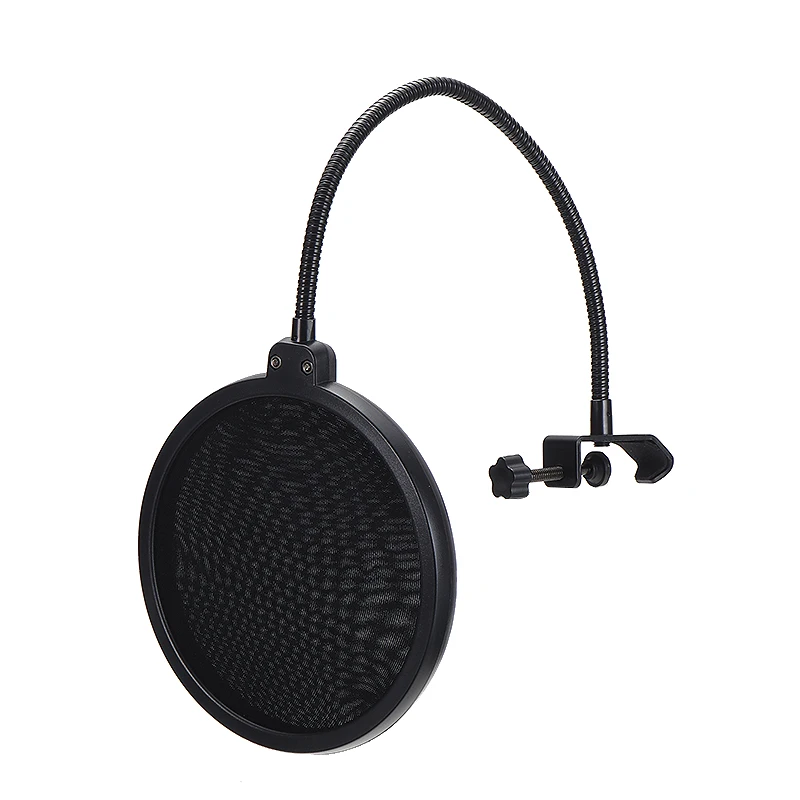 

Прочный двухслойный Студийный микрофон с ветровым экраном, гибкая маска с ветровым фильтром, двухслойный щит