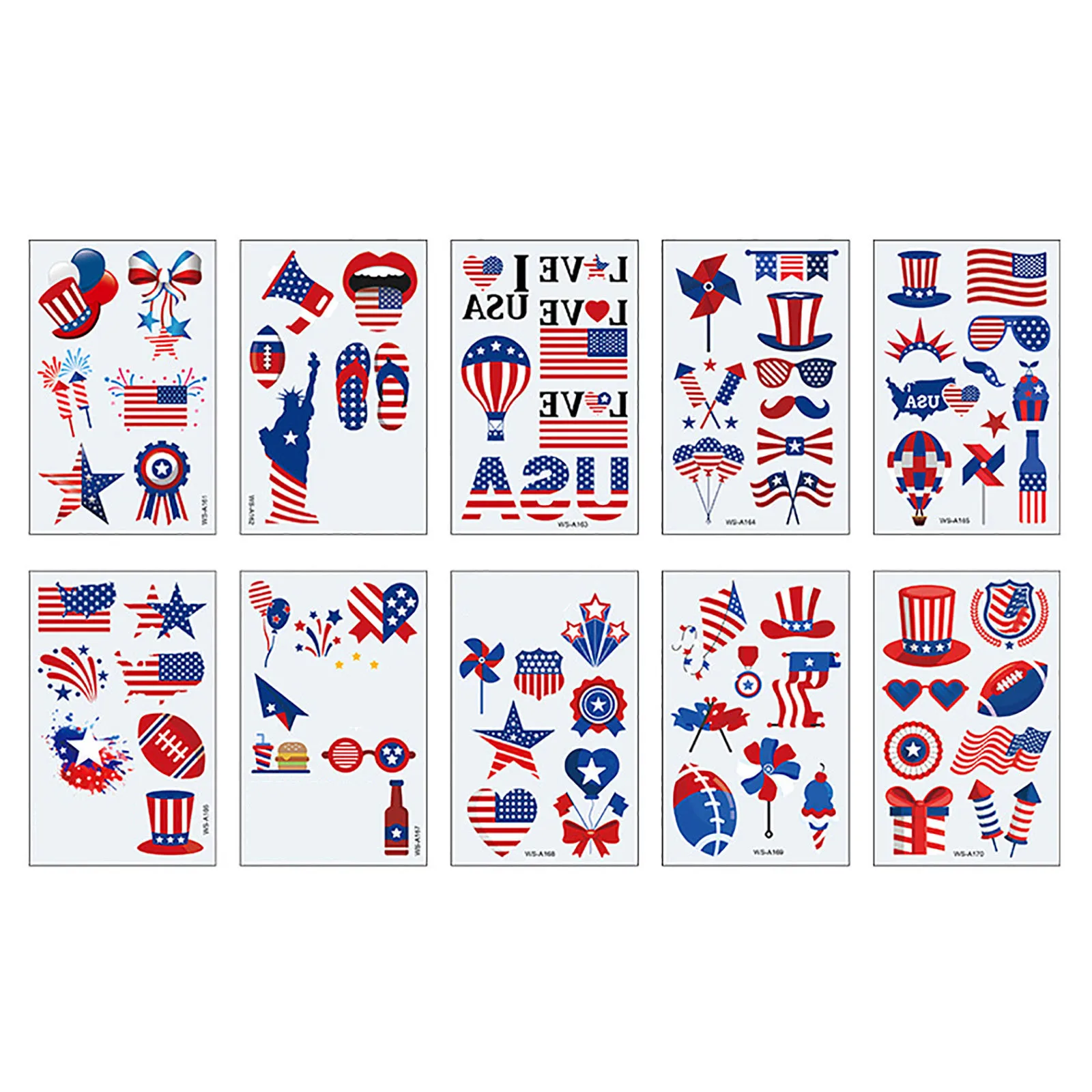 Патриотическая Временная тату-наклейка 10 шт. |