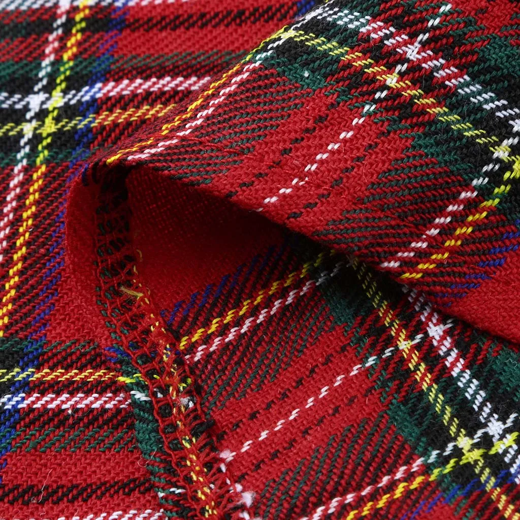 Женские платья пикантные повседневные с длинным рукавом Вадим клетчатые