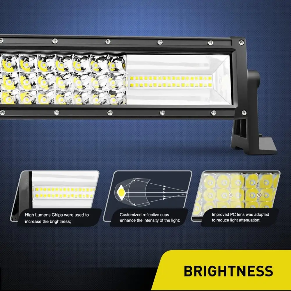 

Automobile Part 3 Rows 42 Inch 675w New Led Light Bar for Barras Led Off Road