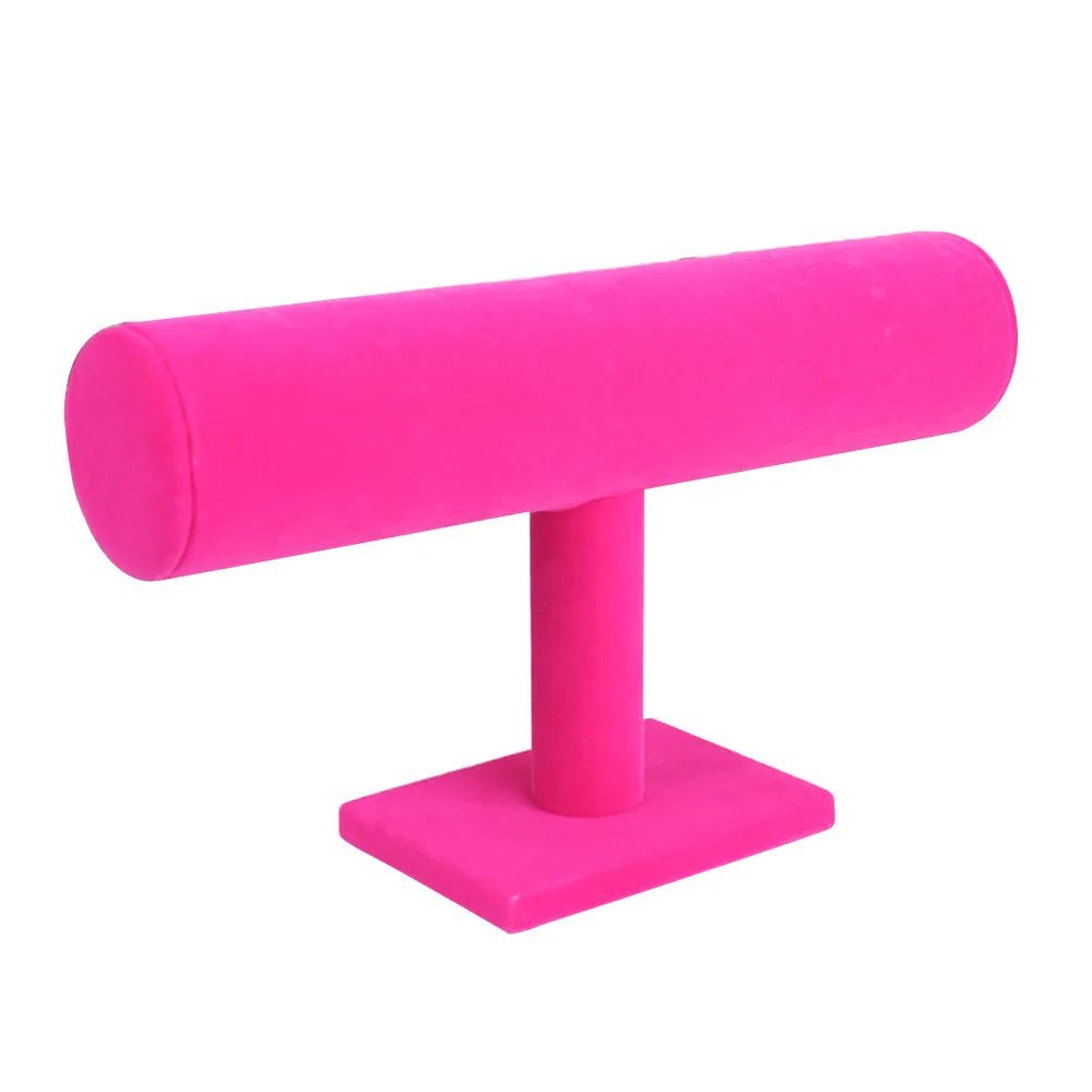 Portable Velvet/PU Leather Bracelet Bangle Necklace Display Rack Jewelry Stand Holder Watch Organizer T-Bar | Дом и сад