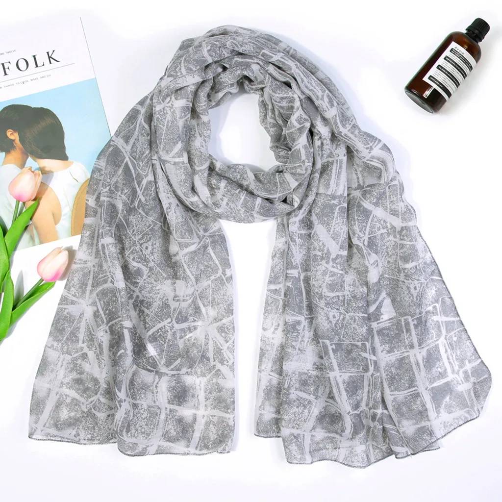 

Fashion Printed Chiffon Scarf Women Wrap Shawls Headband Soft Long Silk Scarf Luxury Hijab Scarf Foulard Femme Accesorios Mujer