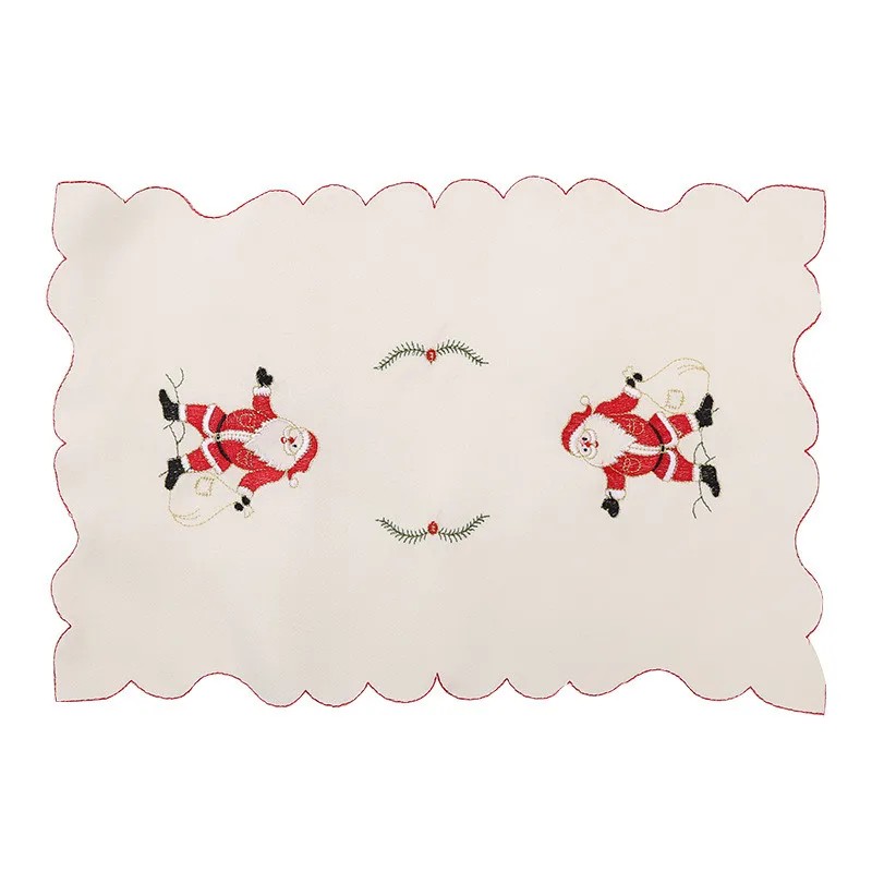 Вышитые салфетки под прибор рождественские коврики для стола набор вилок