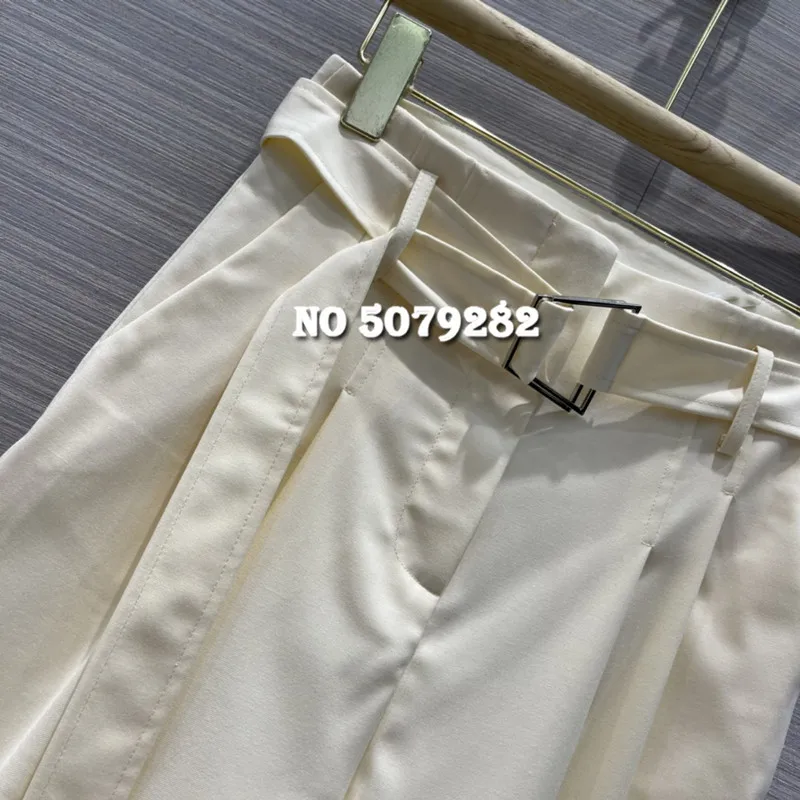 Beste Luxe Ontwerp Vrouwen Broek Kantoor Dame Katoen Effen Kleur Hoge Taille Broek Hebben Sjerpen 2.25