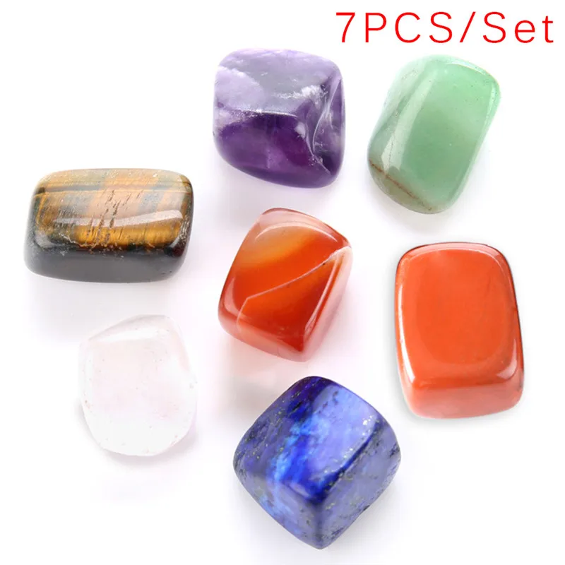 7 Pcs Чакра кристаллы смешанный цвет натуральный шероховатый сырой камни с