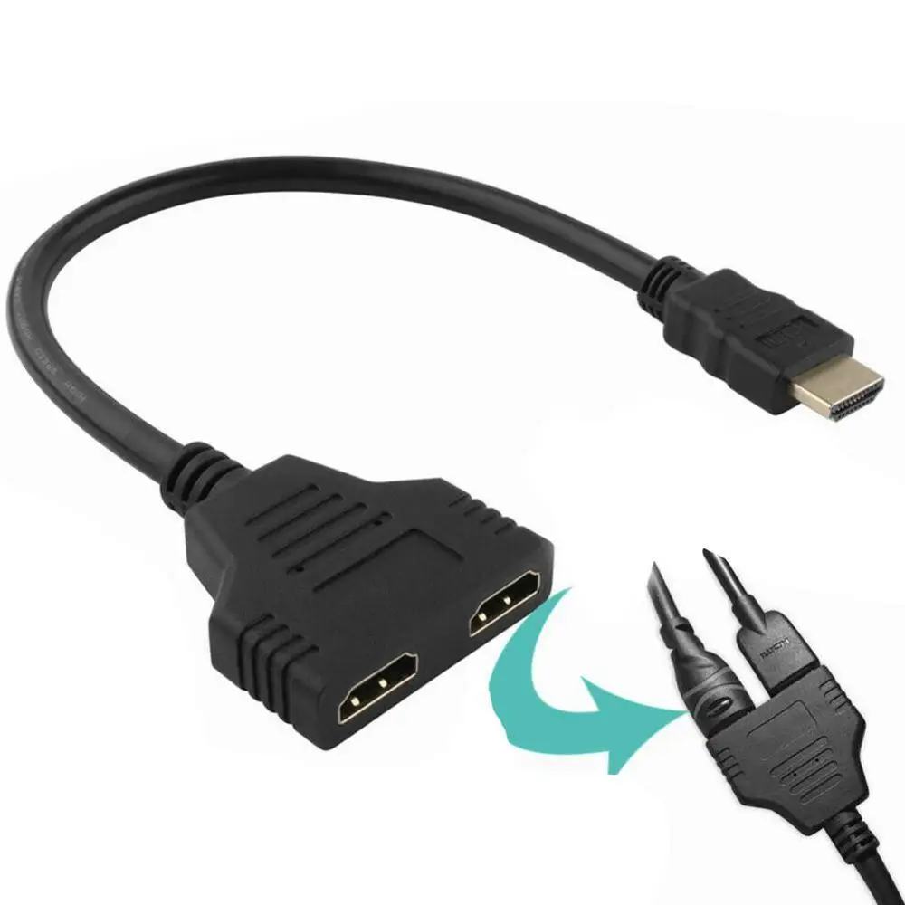 1080P HDMI Splitter Male to Female Cable Adapter Converter HDTV 1 Input 2 Output 2-port Switch | Компьютеры и офис