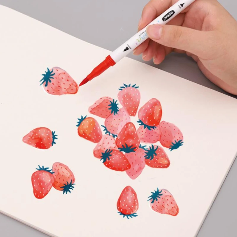 

12/18/24Pcs Dual Tip Flexible Color Brush Fineliner Tips Watercolor Marker Pen