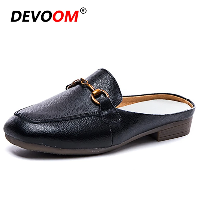 2020 летние шлепанцы на низком каблуке кожаные женские модные мюли туфли с острым