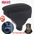 Подлокотник для Hyundai I20 2009-2018, детали интерьера, специальные детали, подлокотник для автомобиля, центральный ящик для хранения, USB, светодиодный