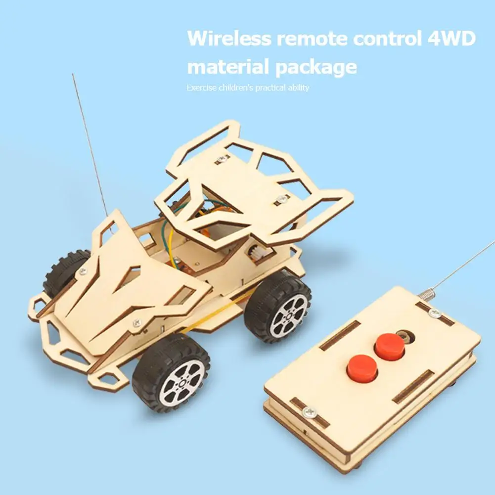 

Kids DIY Wireless RC Racing Car Model Scientific Experiment Kit Educational Toys Wireless Control Physics Wooden DIY Assemble