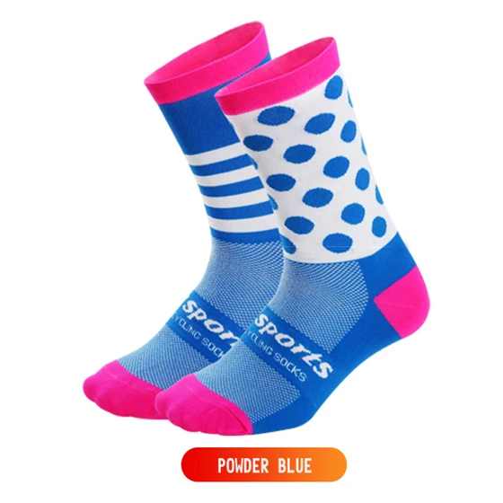 Blue Pink Велосипедные носки мужские и женские высококачественный MTB дорожный велосипедные носки быстросохнущие дышащие велосипедные уличные футбольные спортивные носки для бега - Цвет: Blue Pink