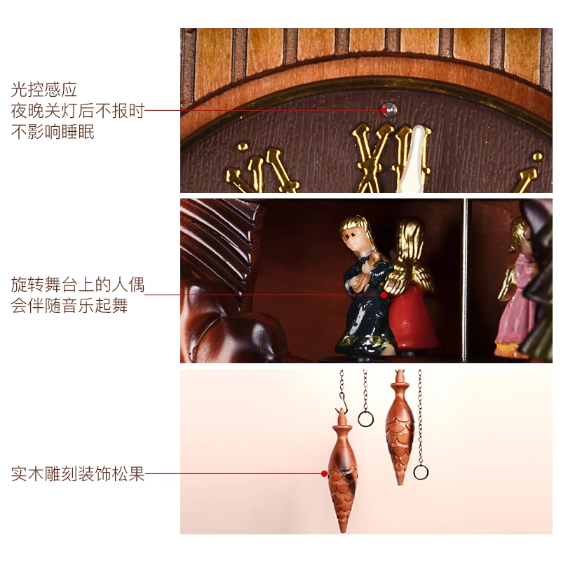 Роскошные винтажные деревянные часы Cuckoo современные настенные 3d для гостиной