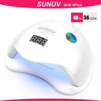 sunuv uv led lamp sun5 plus 48w nail dryer for curing all types gel 99s low heat 36 leds uv lamp for two hands nail art machine