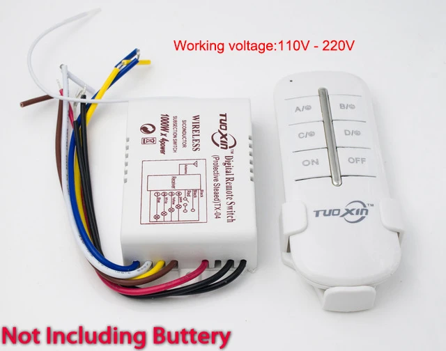 notbuttrey 4 ways DIY 1/2/3/4 пути 220 V дистанционного Цифровой беспроводной пульт дистанционного управления ON/OFF Управление переключатель для лампочки высокое качество - Цвет: notbuttrey 4 ways