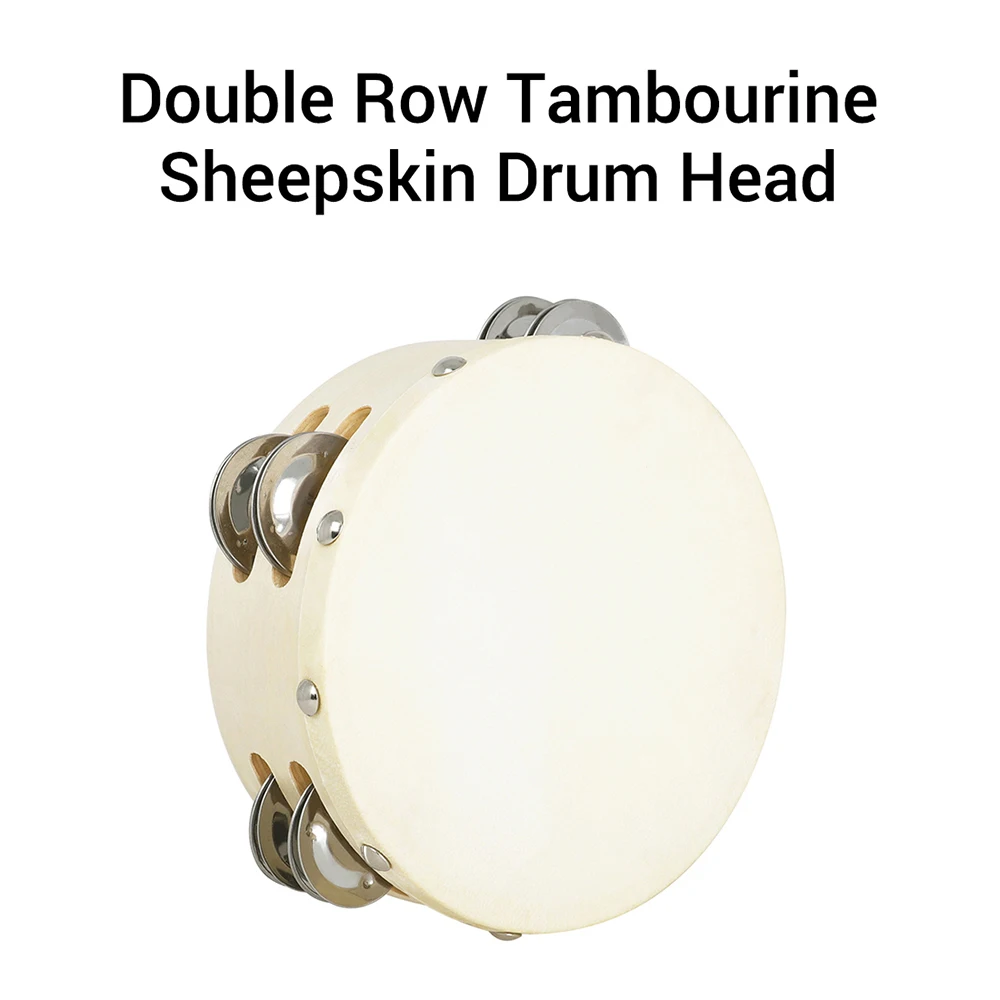 Деревянный тамбурный ручной барабан 6-дюймовый из овчины двухрядный инструмент