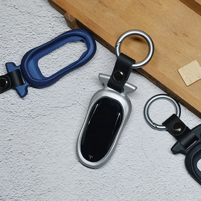 

Car Key Cover Case Keychain Half Surrounded Silicone Protector For Tesla Model X Model S Decoration Accessories