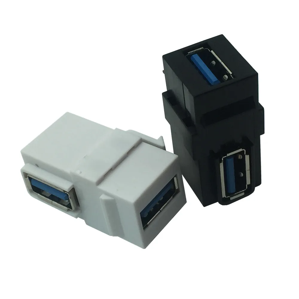 

USB 3.0 A Female to A Female Extension Keystone 90 Degree Right Angled Jack Coupler Adapter for Wall Plate Panel USB Cable