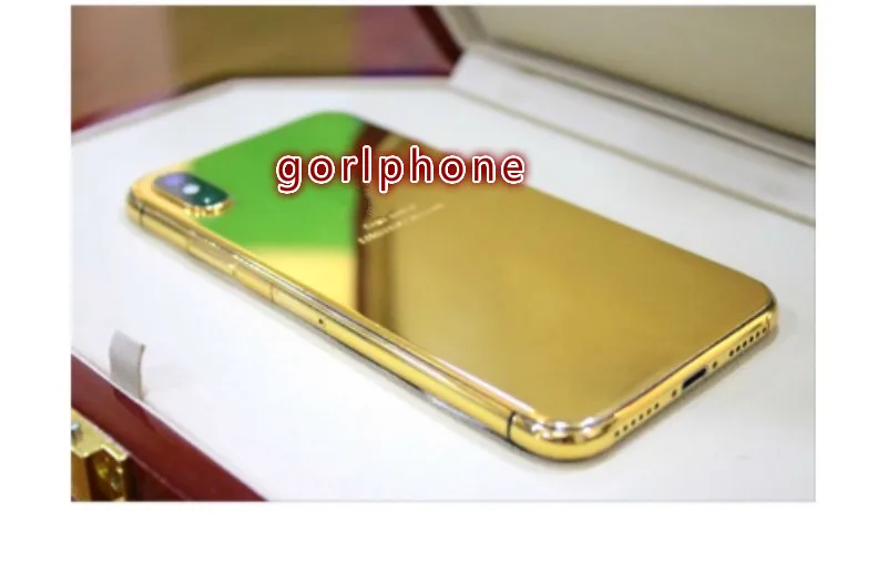 Чехол для телефона X xs max 8mu с покрытием из настоящего золота Роскошная золотая
