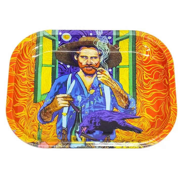 Поднос для прокатки табака 18*14 см жестяная табачная тарелка аксессуары курения