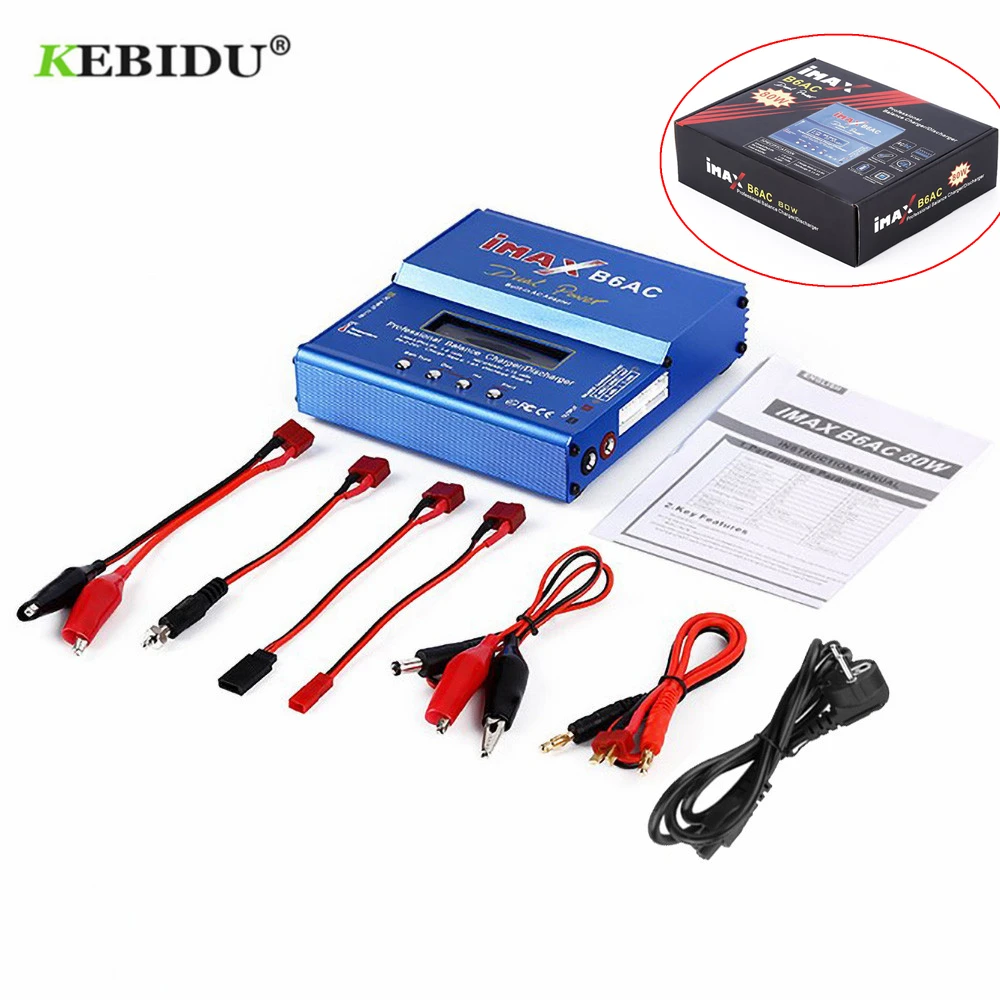 Зарядное устройство KEBIDU IMAX B6 AC 80 Вт B6AC Lipo NiMH зарядное с цифровым ЖК-экраном и