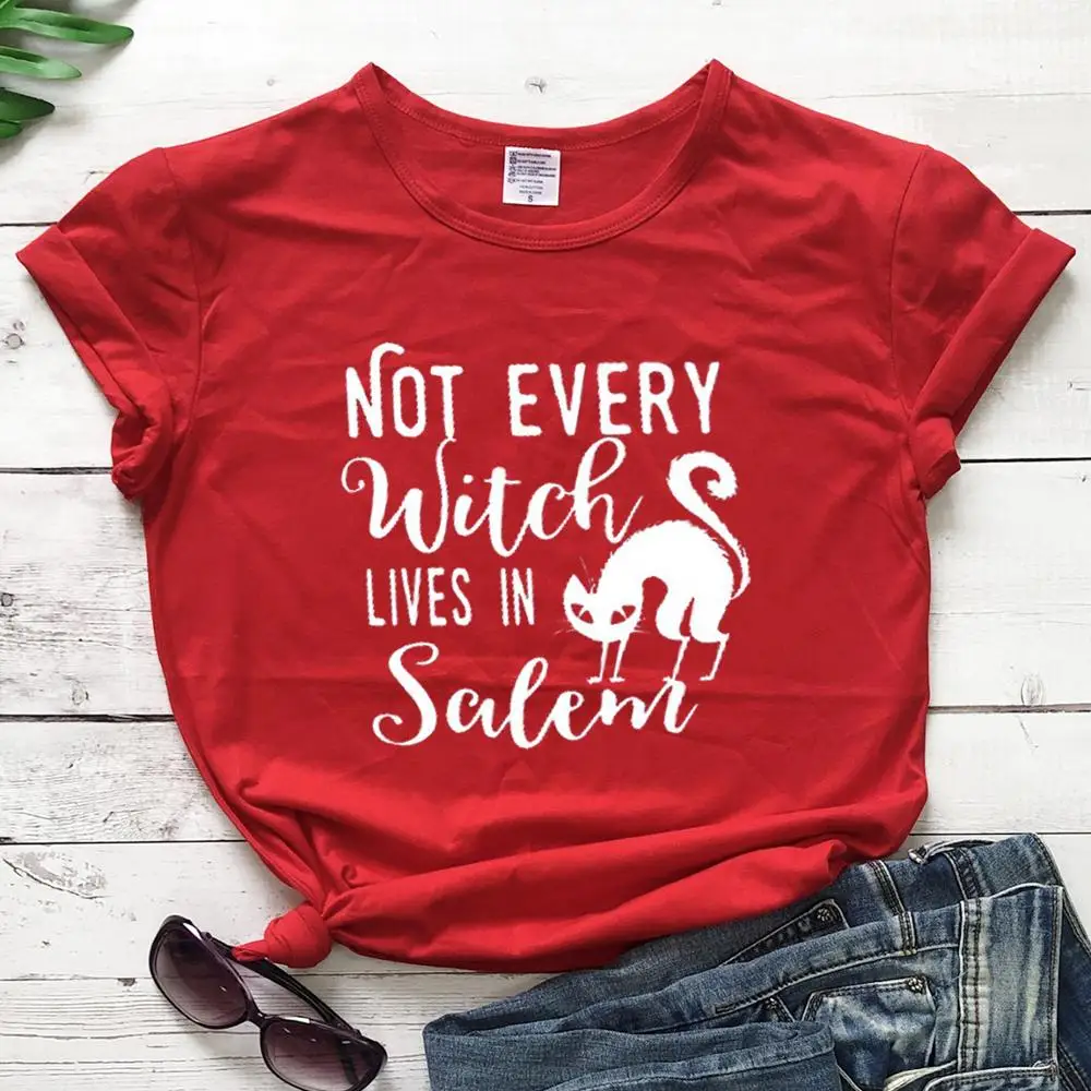 Забавная футболка с надписью not each witch lives in ЛЕМ Повседневная рубашка в стиле гранж