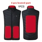 Жилет с подогревом для мужчин и женщин, 4 места, куртка с Usb-подогревом, жилет с подогревом, Термоодежда, Охотничий Жилет, зимняя Регулируемая куртка