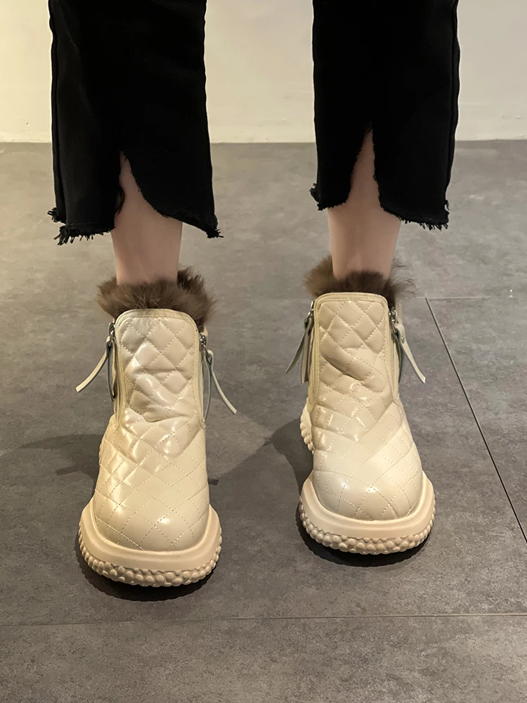 

Winter Style Plus Velvet Thick-soled Non-slip Zipper Snow Boots Boots Female Women Shoes Short Tube Cotton Shoes Women's Shoes