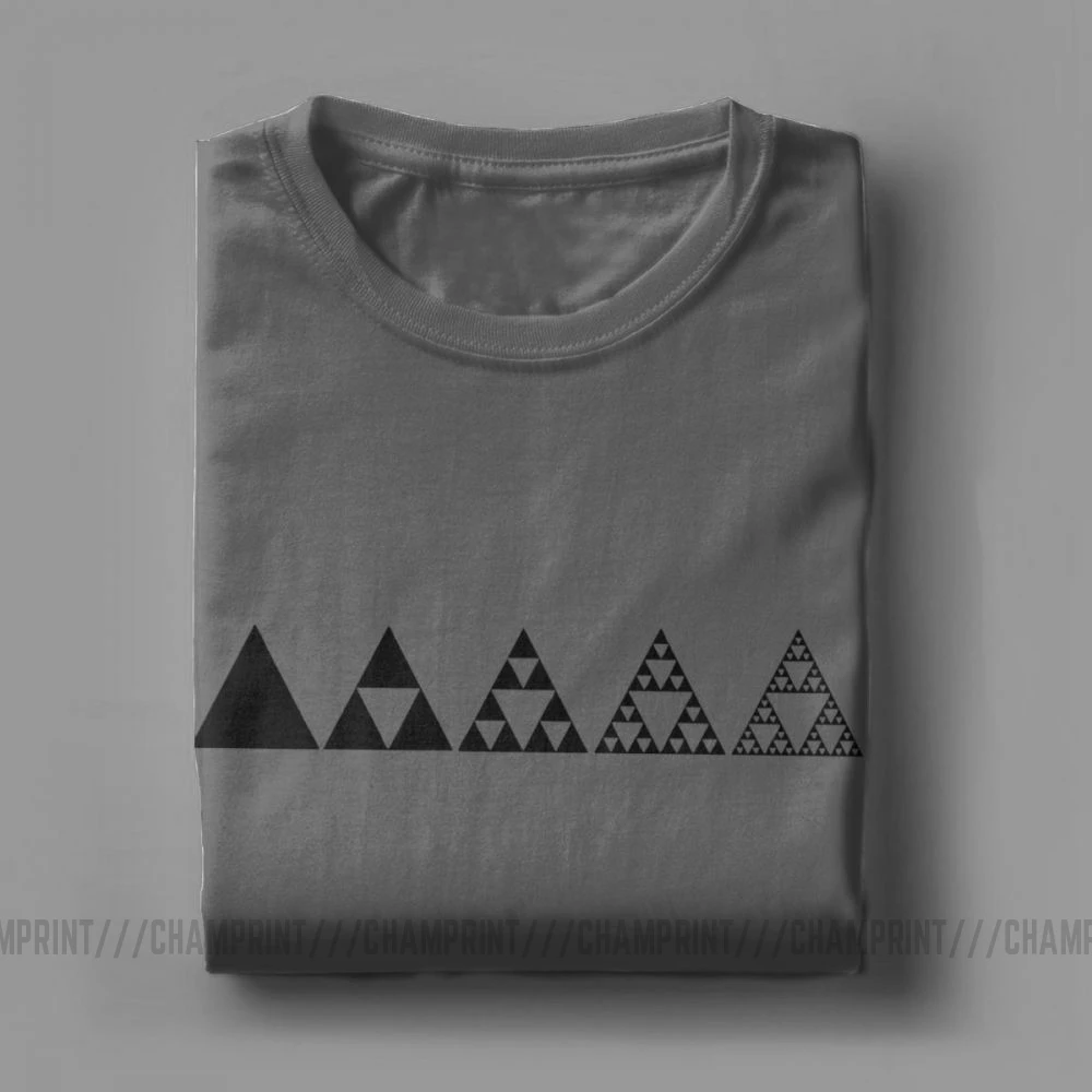 Футболка мужская с коротким рукавом треугольная математическая Фрактальная