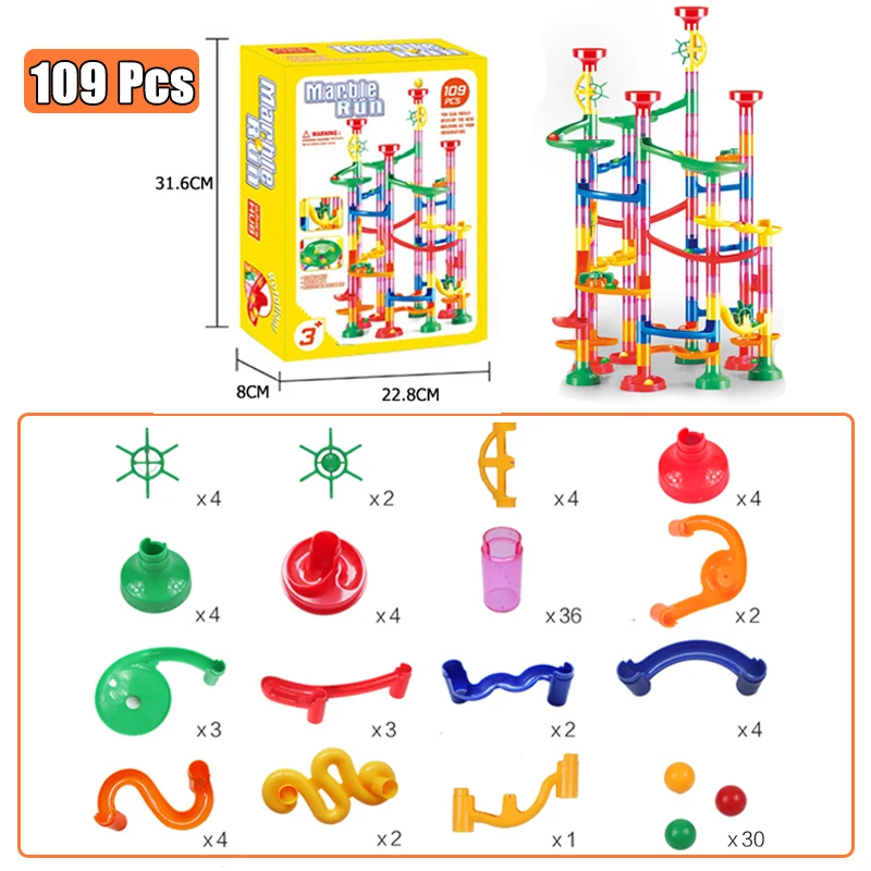 Конструктор детский сделай сам Marble Run гоночный трек 3D лабиринт строительные