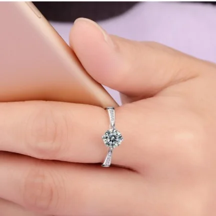 

SODROV 925 Sterling Silver Rings For Women Wedding Rings Zircon Rings Adjustable