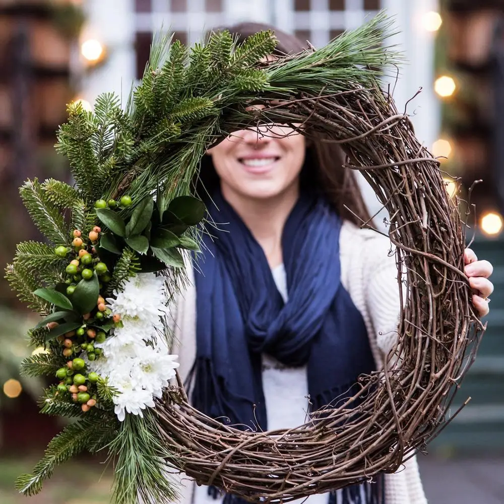 DIY ротанга венок из искусственных цветов свадебные украшения поддельные