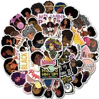 50pcslot inspirational black girl melanin poppin sticker for diy laptop phone guitar suitcase luggage skateboard stickers