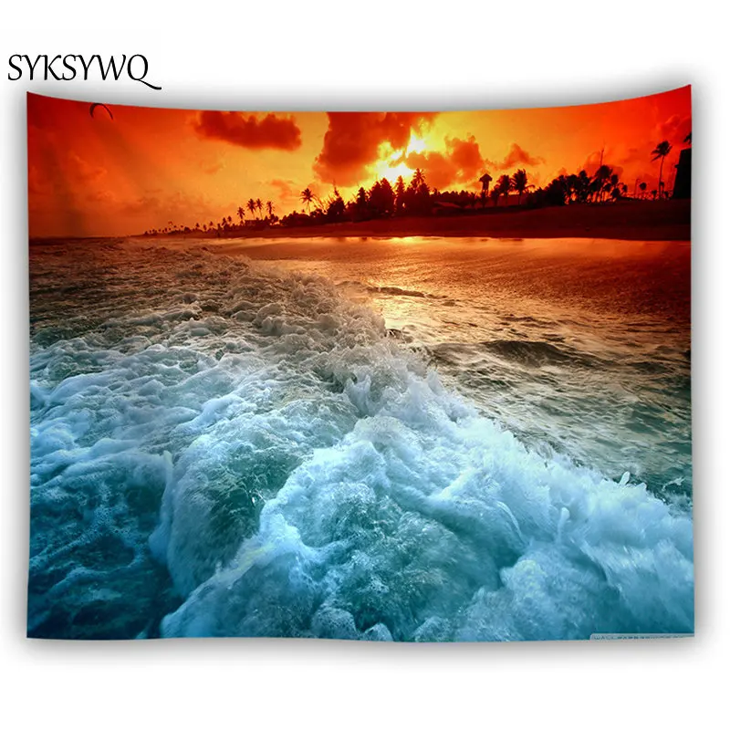 

Psychedelic морской настенный гобелен Новое поступление настенный лист tapiz сравнению tela Прямая поставка пляжные настенные ковры