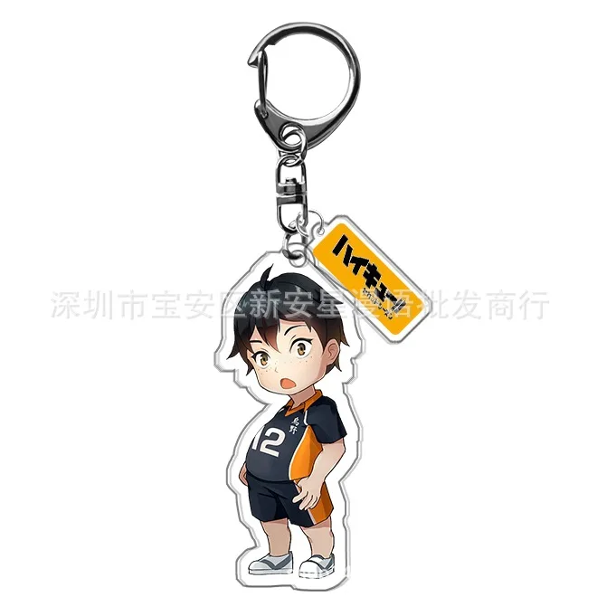 6cm Japanese Anime Haikyuu Acrylic Keychain Schoolbag Pendant Kawai Shoyo Hinata Daichi Sawamura | Игрушки и хобби