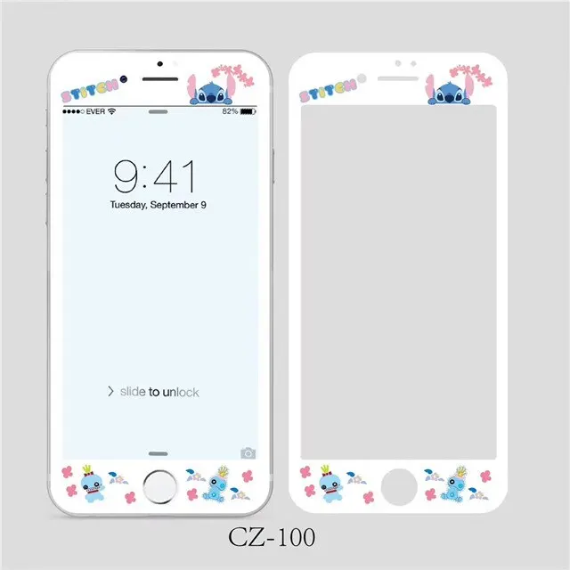 22 Закаленное стекло с узором стежка для iPhone 6 6s 7 8 Plus Защитная стеклянная пленка для экрана 3D 9H - Цвет: 22
