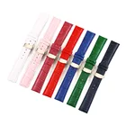 Ремешок для часов из натуральной кожи, серебристый складной браслет с пряжкой и инструментами, 16 18 19 20 21 22 24 мм