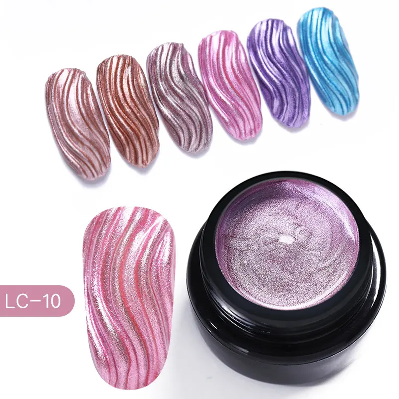 metallic 10 LILYCUTE, 7 мл, металлический Гель-лак для ногтей, долговечный Блестящий золотистый, красный, серебристый цвет, дизайнерский УФ-лак, впитывающий светодиодный Гель-лак для ногтей - Цвет: metallic 10