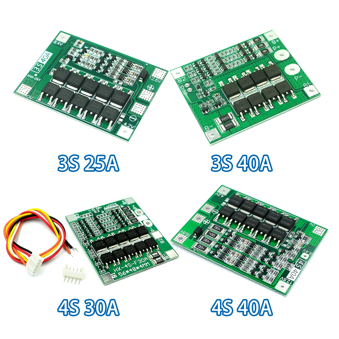 3S 4S 25A 30A 40A литий ионный аккумулятор зарядное устройство Защитная плата 18650 BMS для