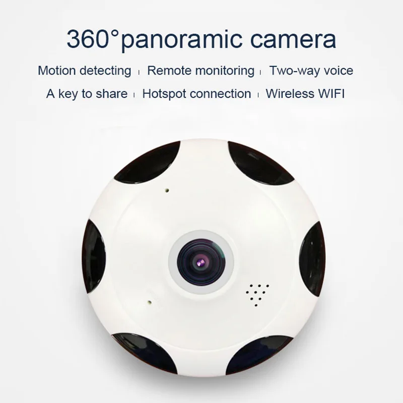 Мини камера видеонаблюдения HD 960P умная Беспроводная ip рыбий глаз панорамная