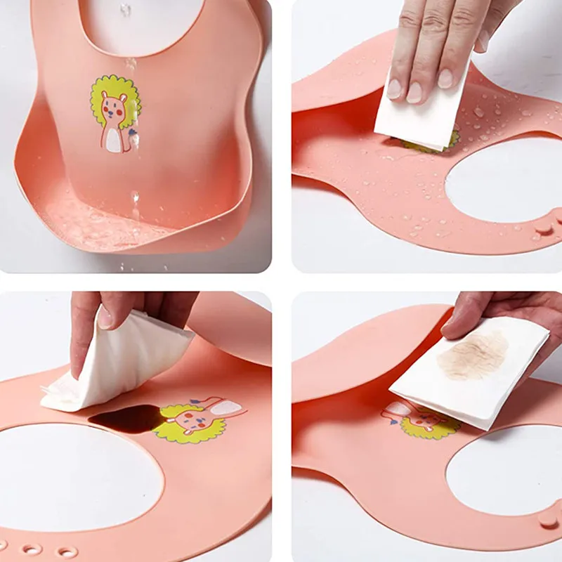 Warmom-Baberos impermeables para beb&eacute;, alimentaci&oacute;n de silicona, toalla de Saliva para beb&eacute;, delantales de dibujos animados para reci&eacute;n nacido, pa&ntilde;os ajustables para eructar, Bandana-5