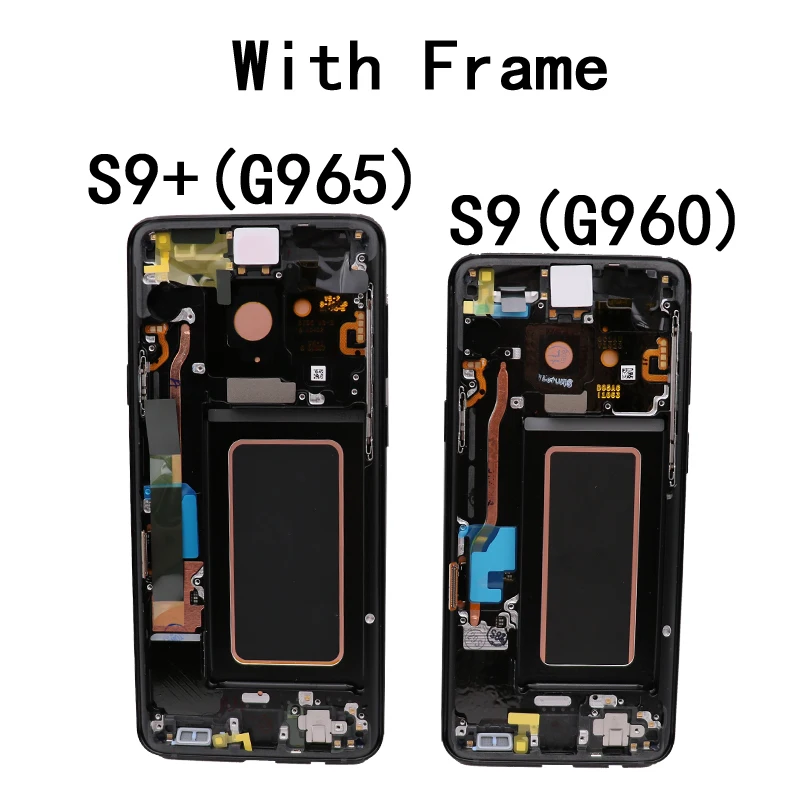 

ORIGINAL SUPER AMOLED Replacement for SAMSUNG Galaxy S9 LCD Touch Screen Digitizer with Frame S9 Plus LCD G960 G965 with Frame