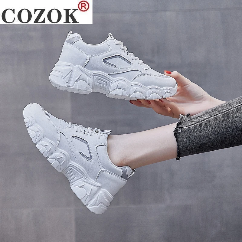 

New Women Sneakers Fashion Chunky Sneakers Casual Shoes Spring Autumn Comfortable Thick Sole White Dad Flats Platform Shoes