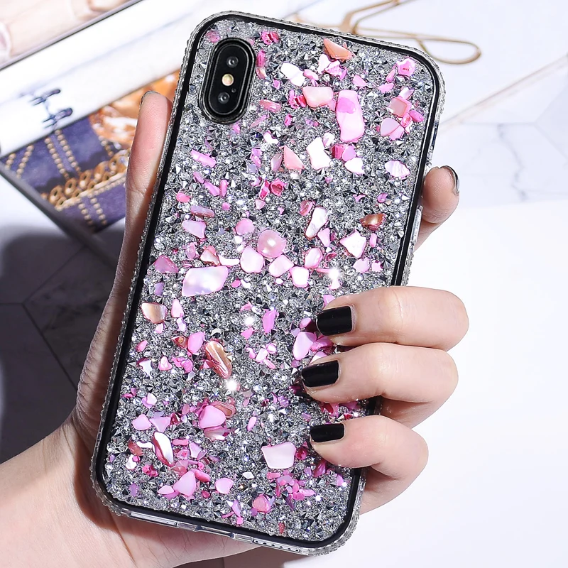 Роскошный блестящий чехол для телефона со стразами iphone X XS MAX XR 7 8 6 6s Plus цветные