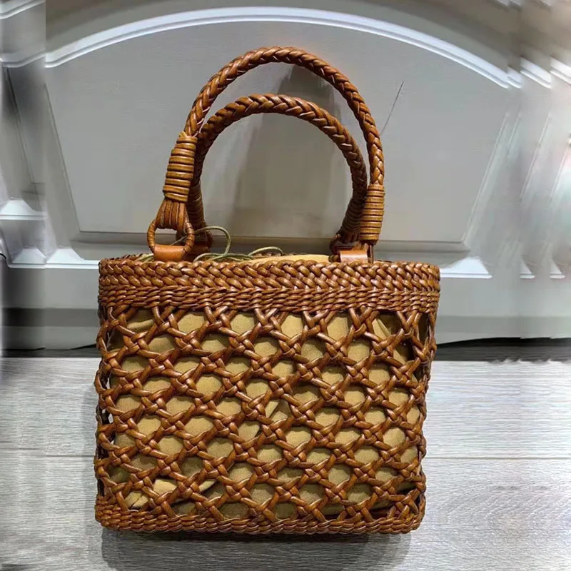 

Новинка 2021, Модные Ретро Сумки из натуральной воловьей кожи растительного дубления от известного бренда, сумка-мешок ручной работы, роскошн...