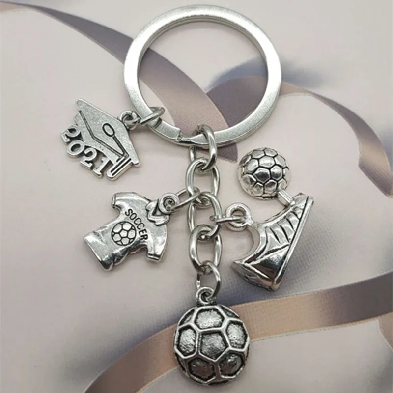Модный металлический брелок для футбола мужской подарок футбольной обуви и